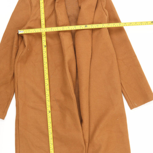 Zara Women’s Brown Long Open Overcoat Size S Autumn Winter