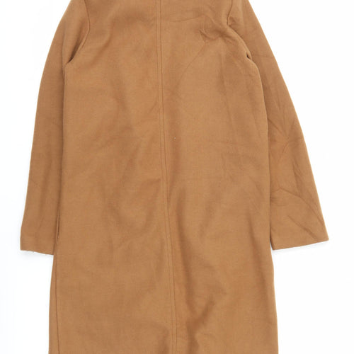 Zara Women’s Brown Long Open Overcoat Size S Autumn Winter