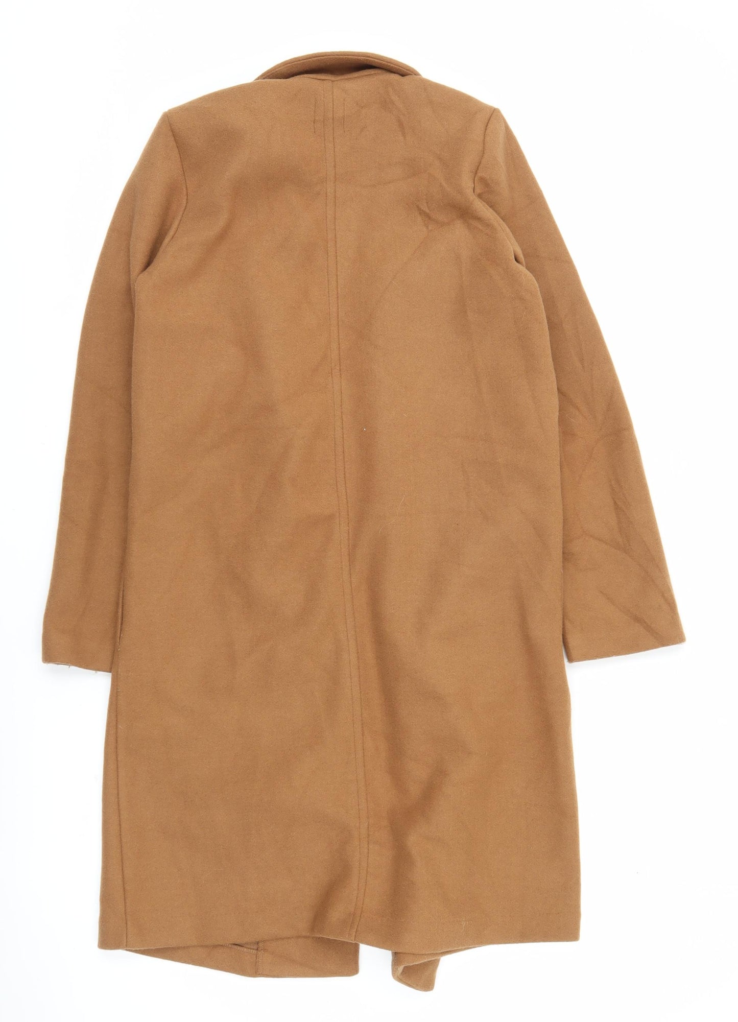 Zara Women’s Brown Long Open Overcoat Size S Autumn Winter