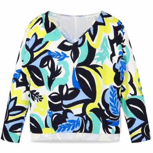 Marks and Spencer Women’s Multicoloured Floral V-Neck Jumper Size 12