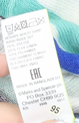 Marks and Spencer Women’s Multicoloured Floral V-Neck Jumper Size 12