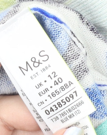 Marks and Spencer Women’s Multicoloured Floral V-Neck Jumper Size 12