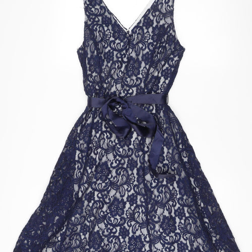 Quiz Women’s Blue Lace A-Line Knee Length Dress Size 10