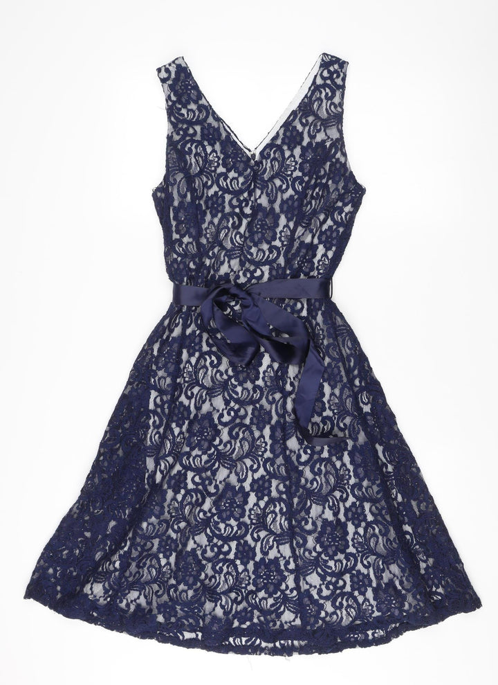 Quiz Women’s Blue Lace A-Line Knee Length Dress Size 10