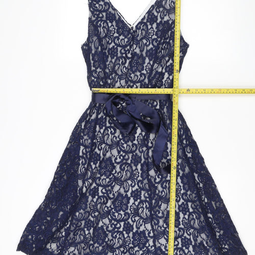 Quiz Women’s Blue Lace A-Line Knee Length Dress Size 10