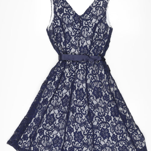 Quiz Women’s Blue Lace A-Line Knee Length Dress Size 10