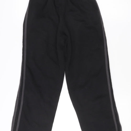 Lonsdale Boys Black Track Pants 9-10 Years Elastic Waist Fleece Sportswear