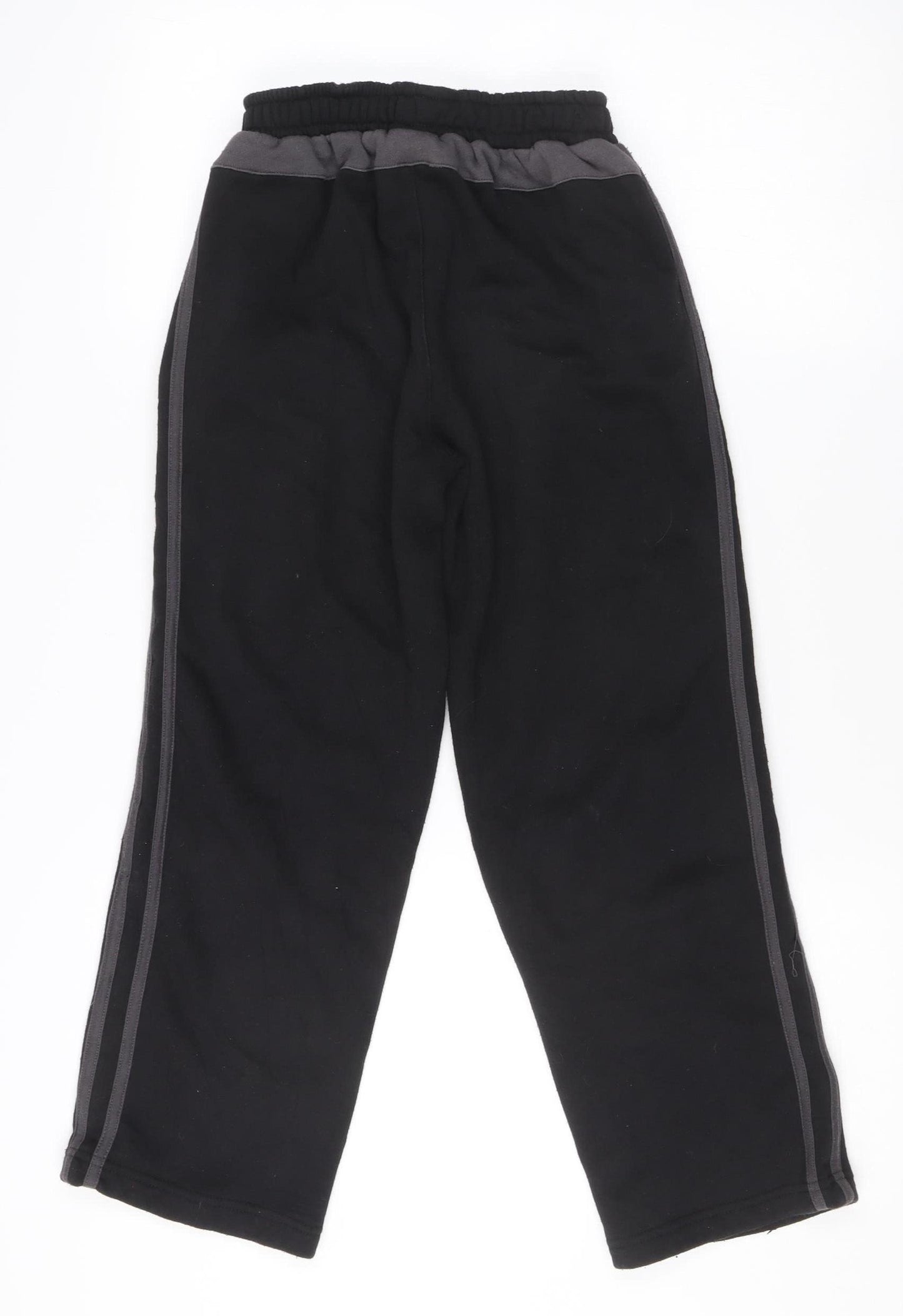 Lonsdale Boys Black Track Pants 9-10 Years Elastic Waist Fleece Sportswear