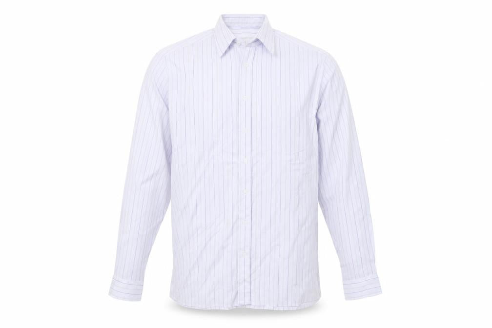 C&A Men’s White Striped Long Sleeve Dress Shirt Size 16 Formal