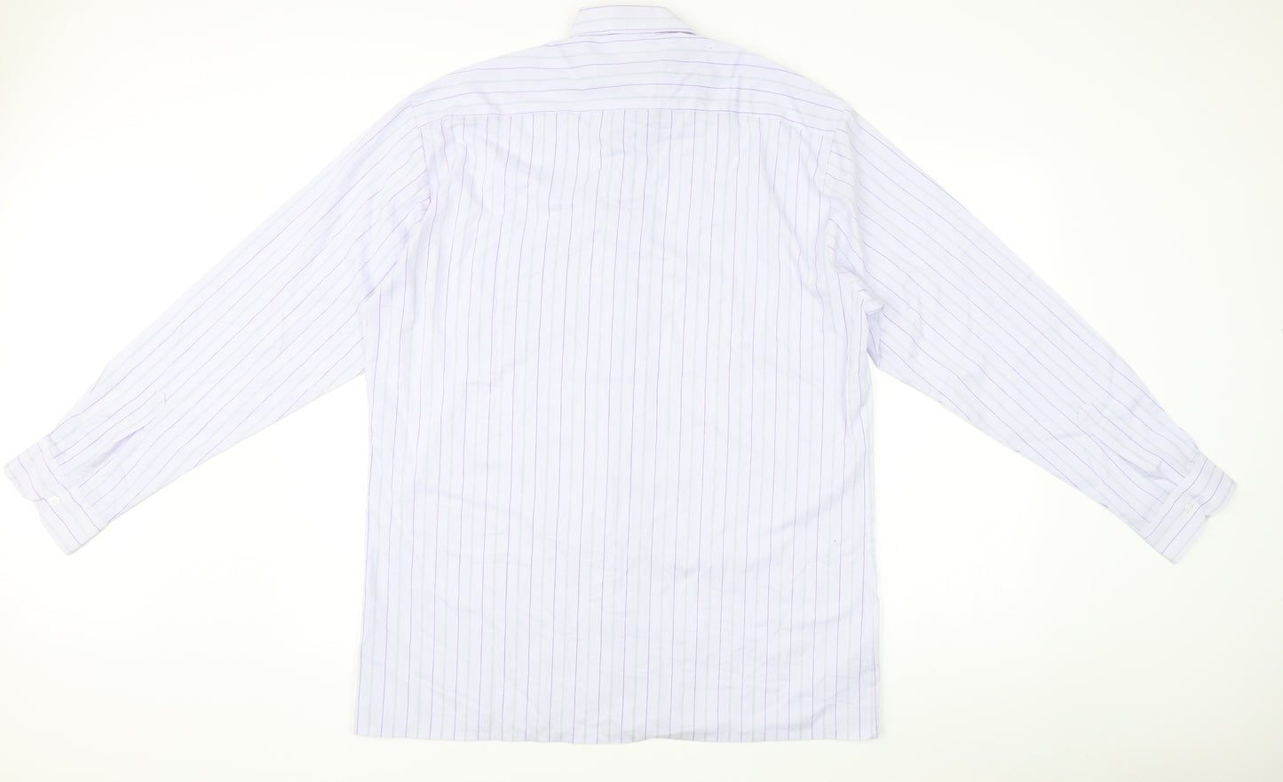 C&A Men’s White Striped Long Sleeve Dress Shirt Size 16 Formal