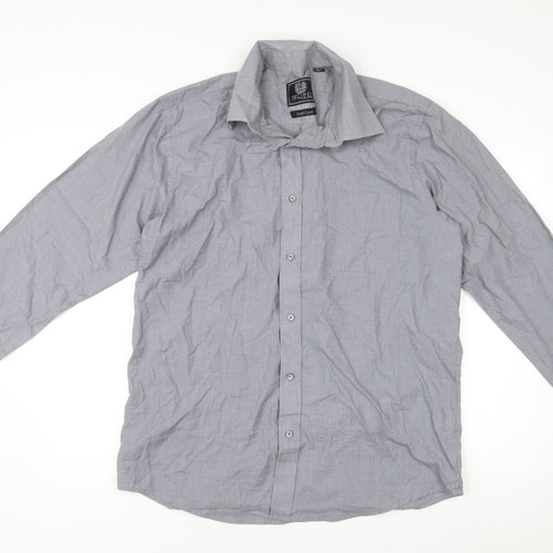 Skopes Men’s Grey XL Easy Care Dress Shirt – Long Sleeve, Business