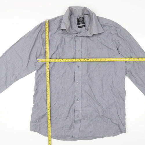 Skopes Men’s Grey XL Easy Care Dress Shirt – Long Sleeve, Business