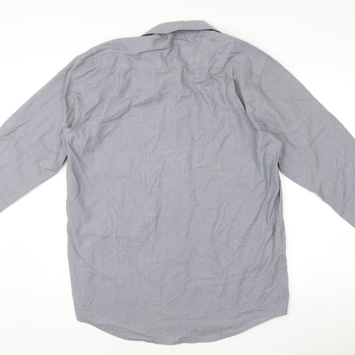 Skopes Men’s Grey XL Easy Care Dress Shirt – Long Sleeve, Business