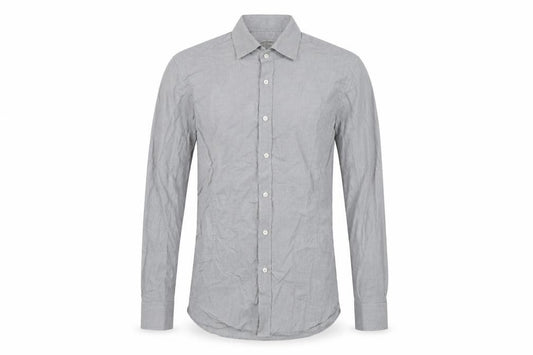 Reiss Men's Grey Check Cotton Long Sleeve Dress Shirt Size S