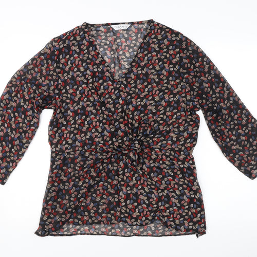 Chianti Women’s Multicoloured Floral Wrap Blouse Size 18 Chiffon 3/4 Sleeve