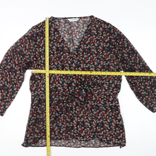 Chianti Women’s Multicoloured Floral Wrap Blouse Size 18 Chiffon 3/4 Sleeve