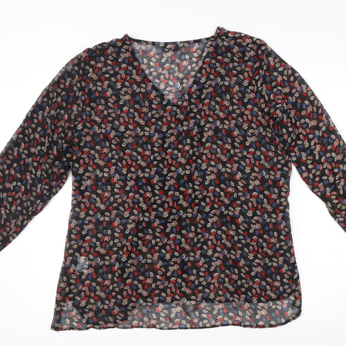 Chianti Women’s Multicoloured Floral Wrap Blouse Size 18 Chiffon 3/4 Sleeve