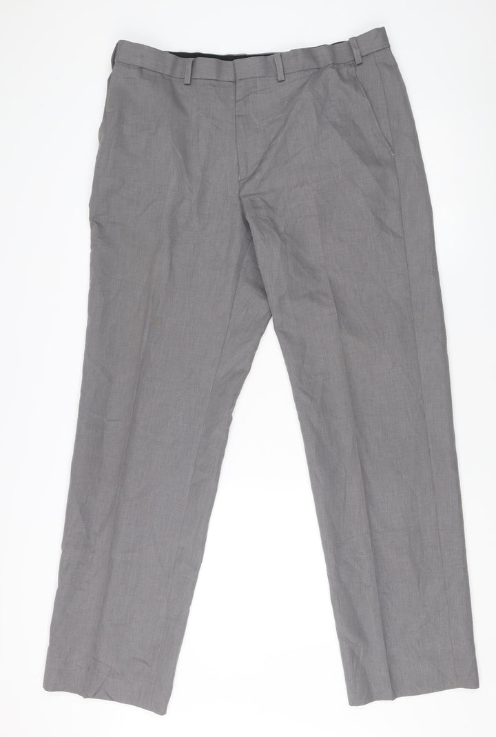 Marks and Spencer Men’s Grey Suit Trousers 36W 33L Travel Collection