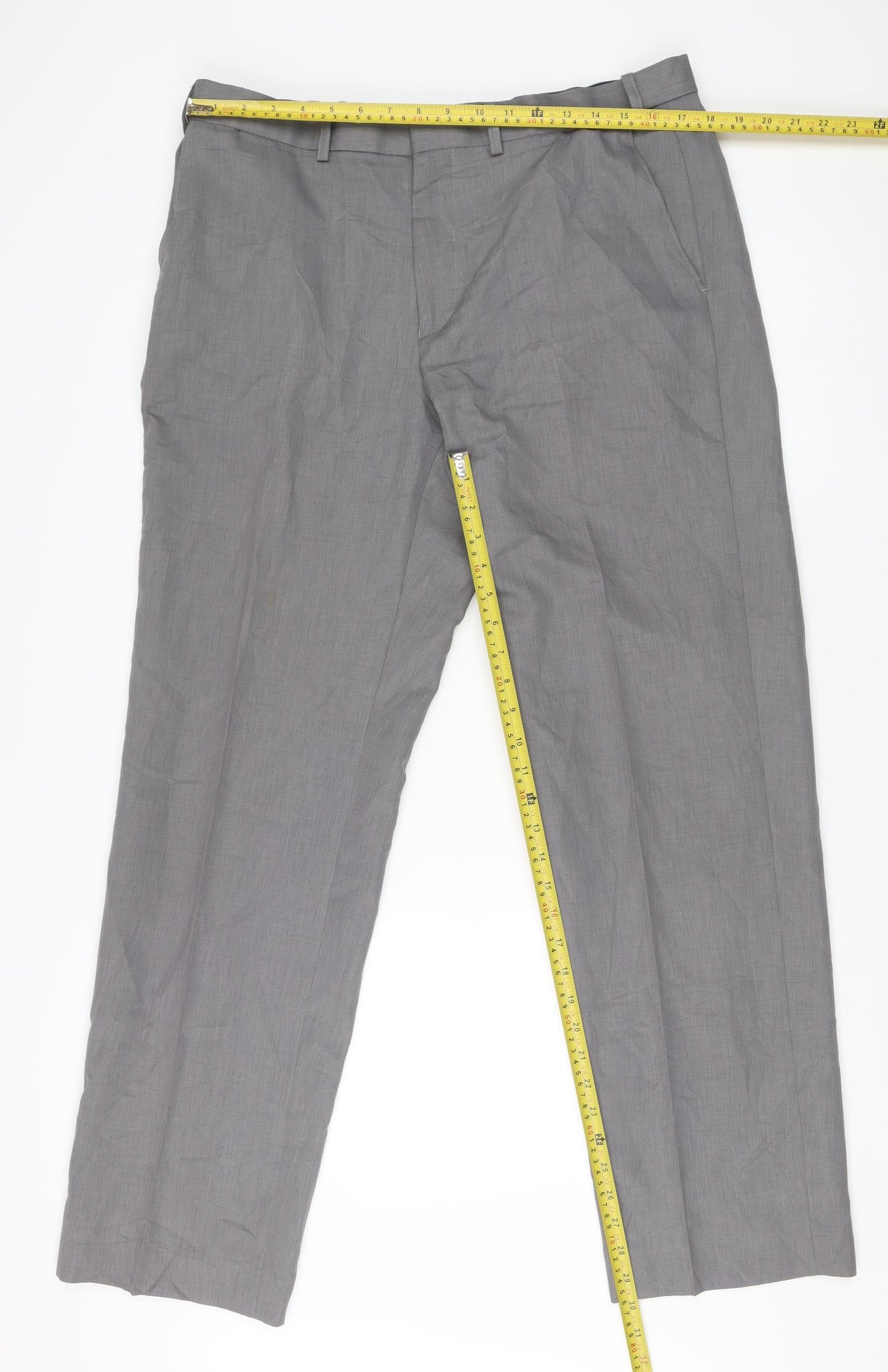 Marks and Spencer Men’s Grey Suit Trousers 36W 33L Travel Collection