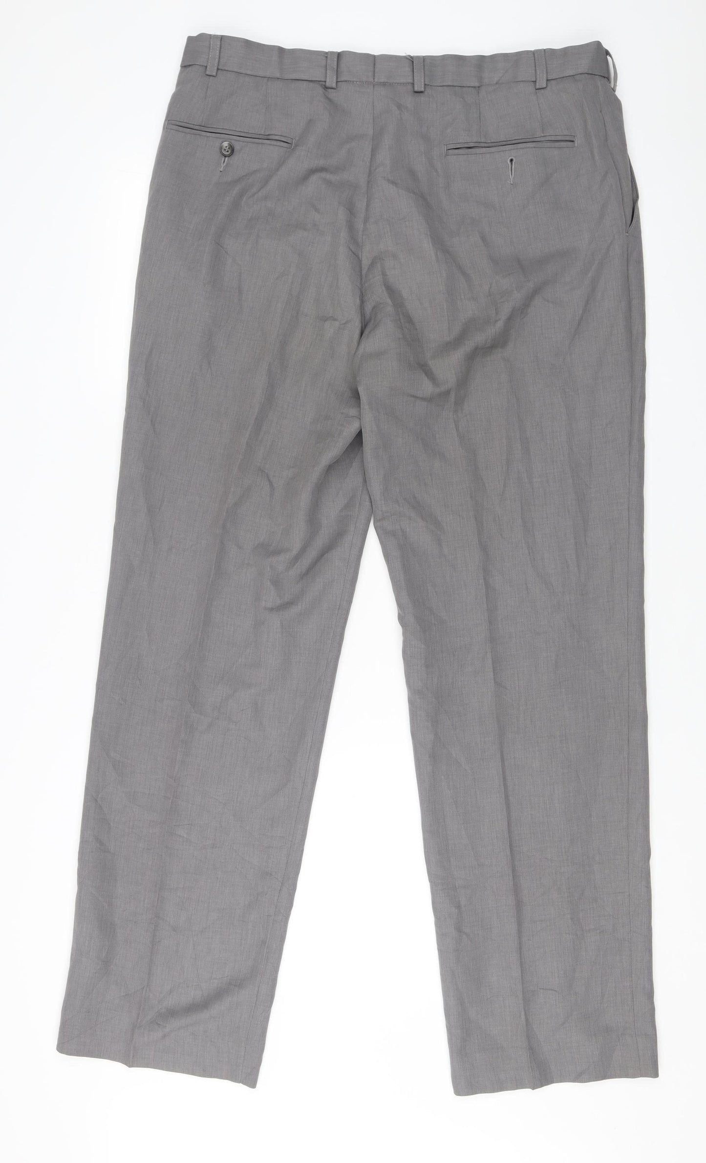 Marks and Spencer Men’s Grey Suit Trousers 36W 33L Travel Collection