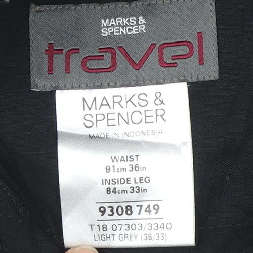 Marks and Spencer Men’s Grey Suit Trousers 36W 33L Travel Collection
