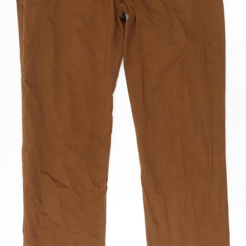 Massimo Dutti Men’s Brown Regular Fit Chino Trousers Size 34W