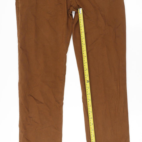 Massimo Dutti Men’s Brown Regular Fit Chino Trousers Size 34W