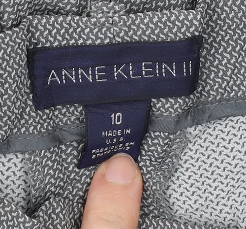 Anne Klein II Women's Grey High Rise Pleated Trousers Size 10