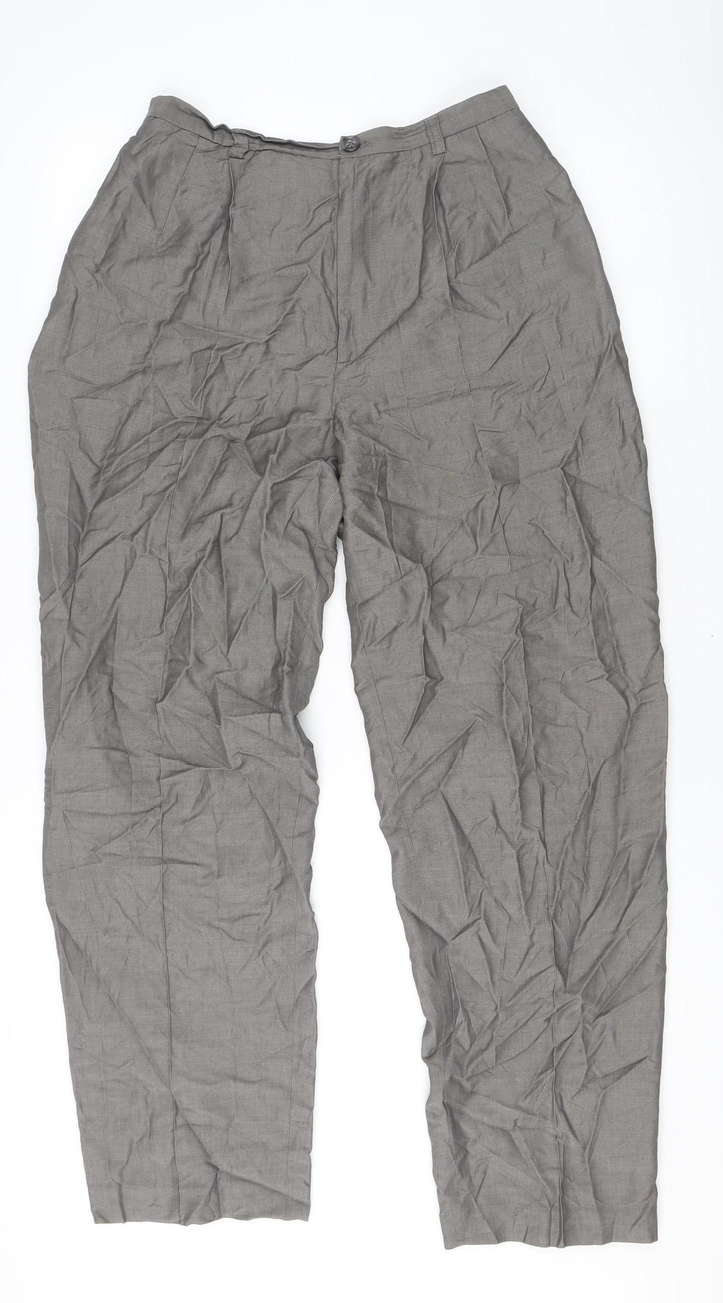 Banana Republic Womens Grey Size 12 Straight Leg Wool Mohair Trousers