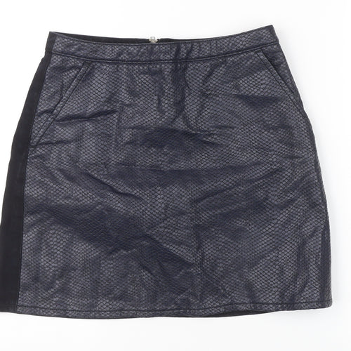 Topshop Women Black Size 10 Straight Pencil Denim Skirt