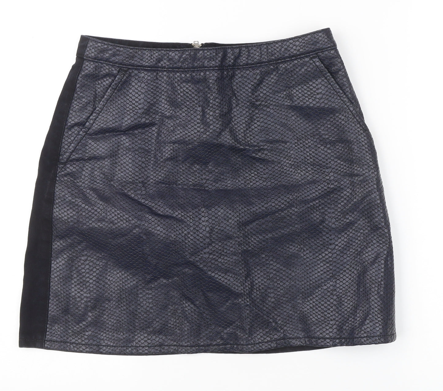 Topshop Women Black Size 10 Straight Pencil Denim Skirt