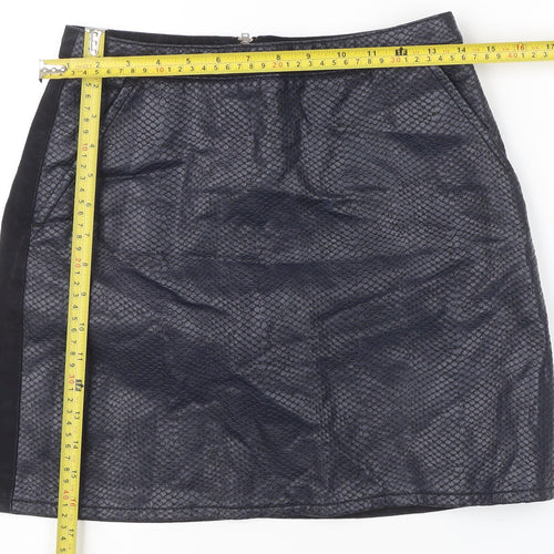 Topshop Women Black Size 10 Straight Pencil Denim Skirt
