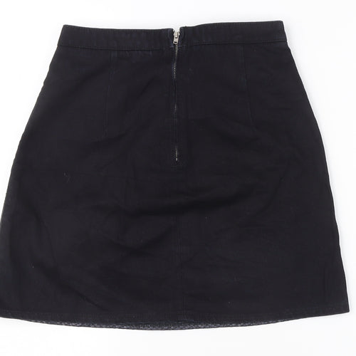 Topshop Women Black Size 10 Straight Pencil Denim Skirt