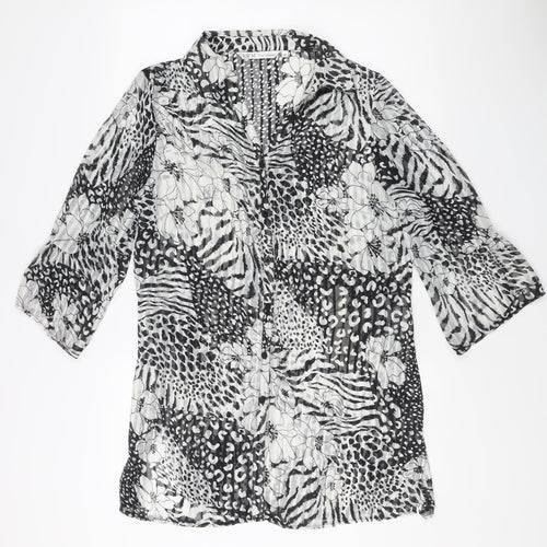 EWM Women’s Multicoloured Animal Print Chiffon Blouse Size 16