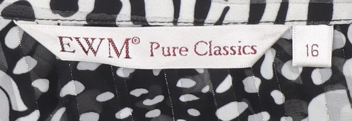 EWM Women’s Multicoloured Animal Print Chiffon Blouse Size 16