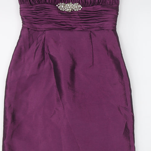 Ultimo Couture Women’s Purple Size 10 Sheath Strapless Beaded Dress