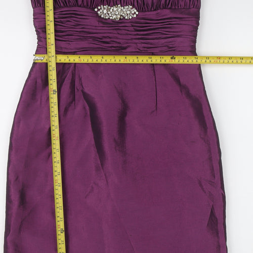 Ultimo Couture Women’s Purple Size 10 Sheath Strapless Beaded Dress