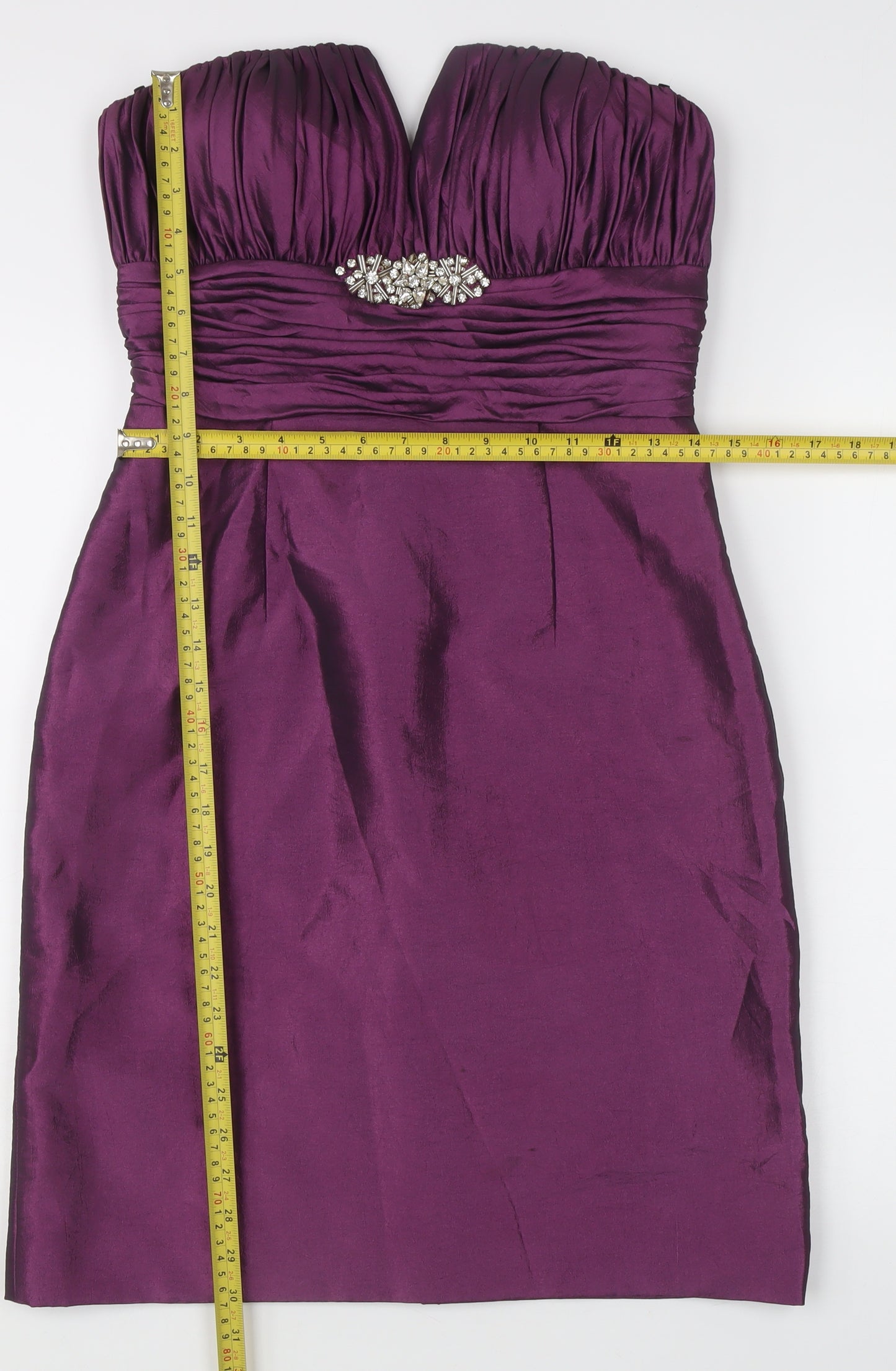 Ultimo Couture Women’s Purple Size 10 Sheath Strapless Beaded Dress