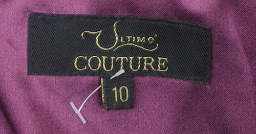 Ultimo Couture Women’s Purple Size 10 Sheath Strapless Beaded Dress