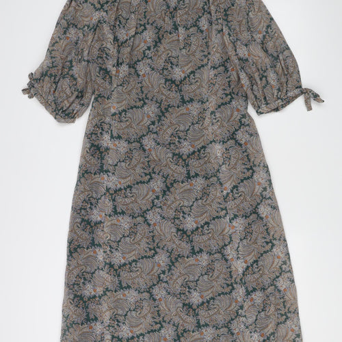 Linda Leigh Women’s Multicoloured Paisley A-Line Dress Size 18 Vintage Knee Length