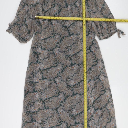 Linda Leigh Women’s Multicoloured Paisley A-Line Dress Size 18 Vintage Knee Length