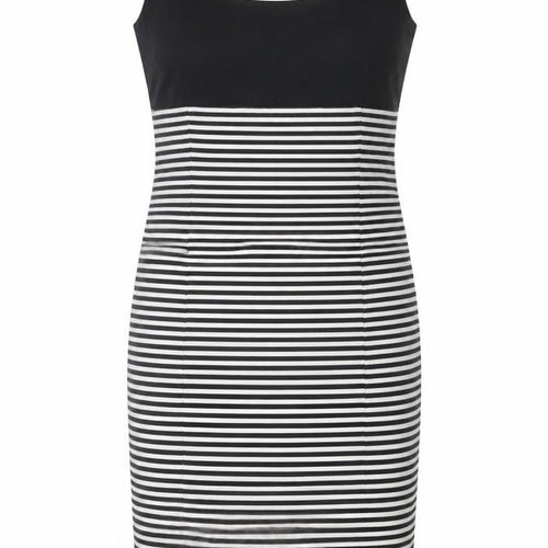 Zara Basic Women’s Black Striped Bodycon Knee Length Dress Size 12