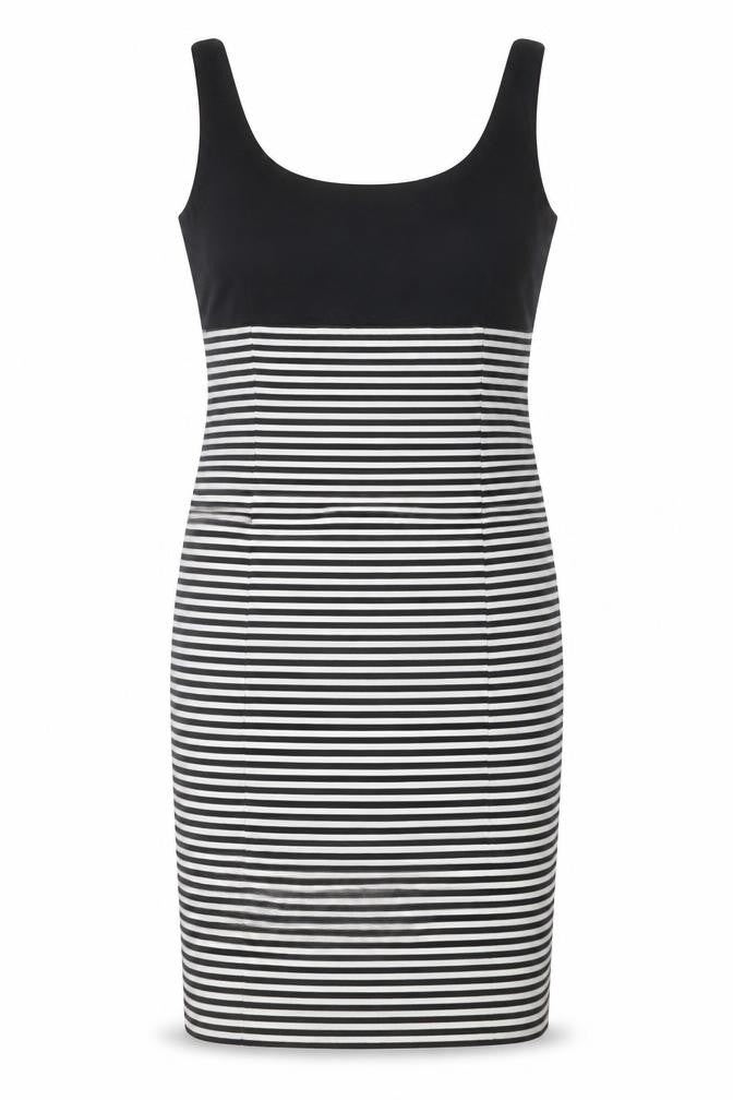Zara Basic Women’s Black Striped Bodycon Knee Length Dress Size 12