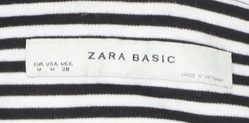 Zara Basic Women’s Black Striped Bodycon Knee Length Dress Size 12