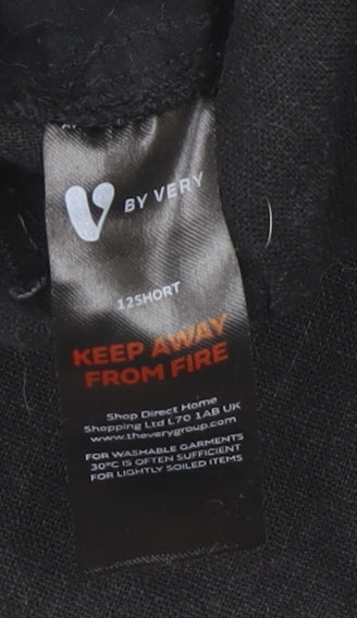 V by Very Women’s Black Linen Straight Leg Trousers Size 12 Short