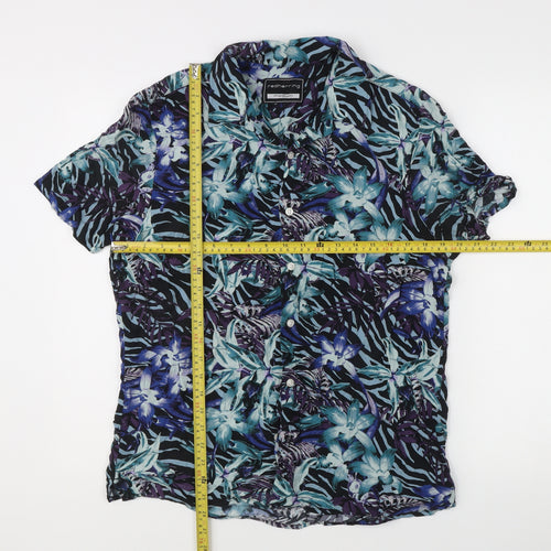 Red Herring Men’s Multicoloured Tropical Floral Shirt M Short Sleeve