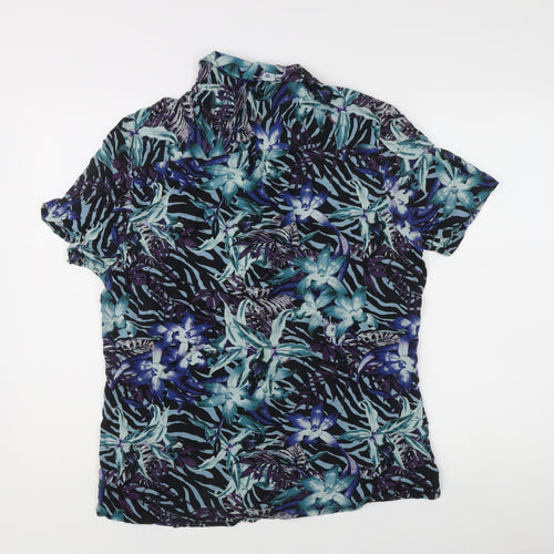 Red Herring Men’s Multicoloured Tropical Floral Shirt M Short Sleeve
