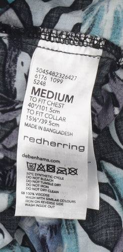 Red Herring Men’s Multicoloured Tropical Floral Shirt M Short Sleeve