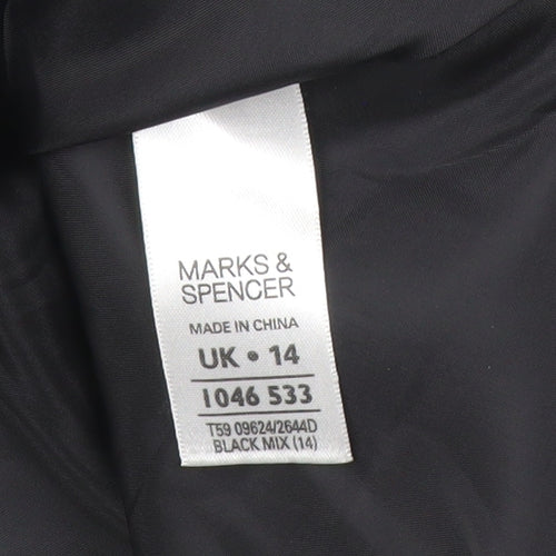 Marks and Spencer Women Black Check Knee Length Pencil Dress Size 14