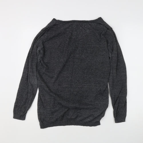 GAP Women's Grey V-Neck Pullover Jumper Size L Regular Fit